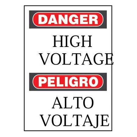Panduit Adhesive Sign, Polyester, Bilingual Danger, 7"x10", 1 sgn, PPS1007D72SE PPS1007D72SE